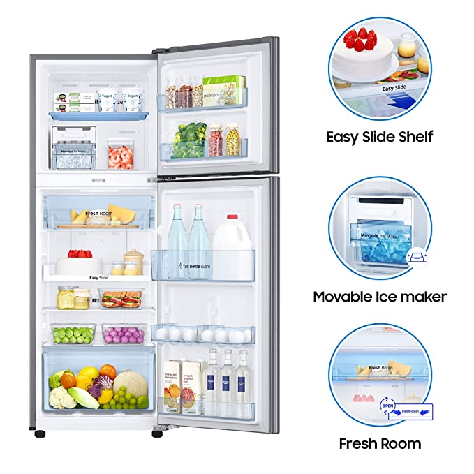 Samsung 253L 3 Star Inverter Frost Free Double Door Refrigerator (RT28T3743S8/HL, Silver, Elegant Inox, Convertible, 2022 Model) Samsung 253L 3 Star Inverter Frost Free Double Door Refrigerator (RT28T3743S8/HL, Silver, Elegant Inox, Convertible, 2022 Model)